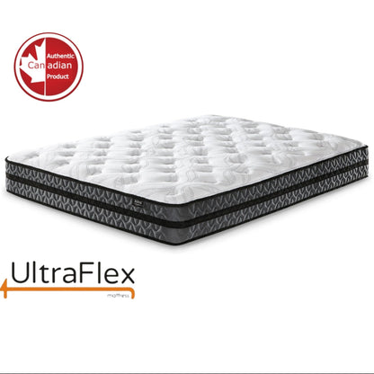 UltraFlex® JOY -Orthopedic, Coiled Innerspring Comfort layer Foam Encased, Eco-friendly Hybrid Mattress (Made in Canada)