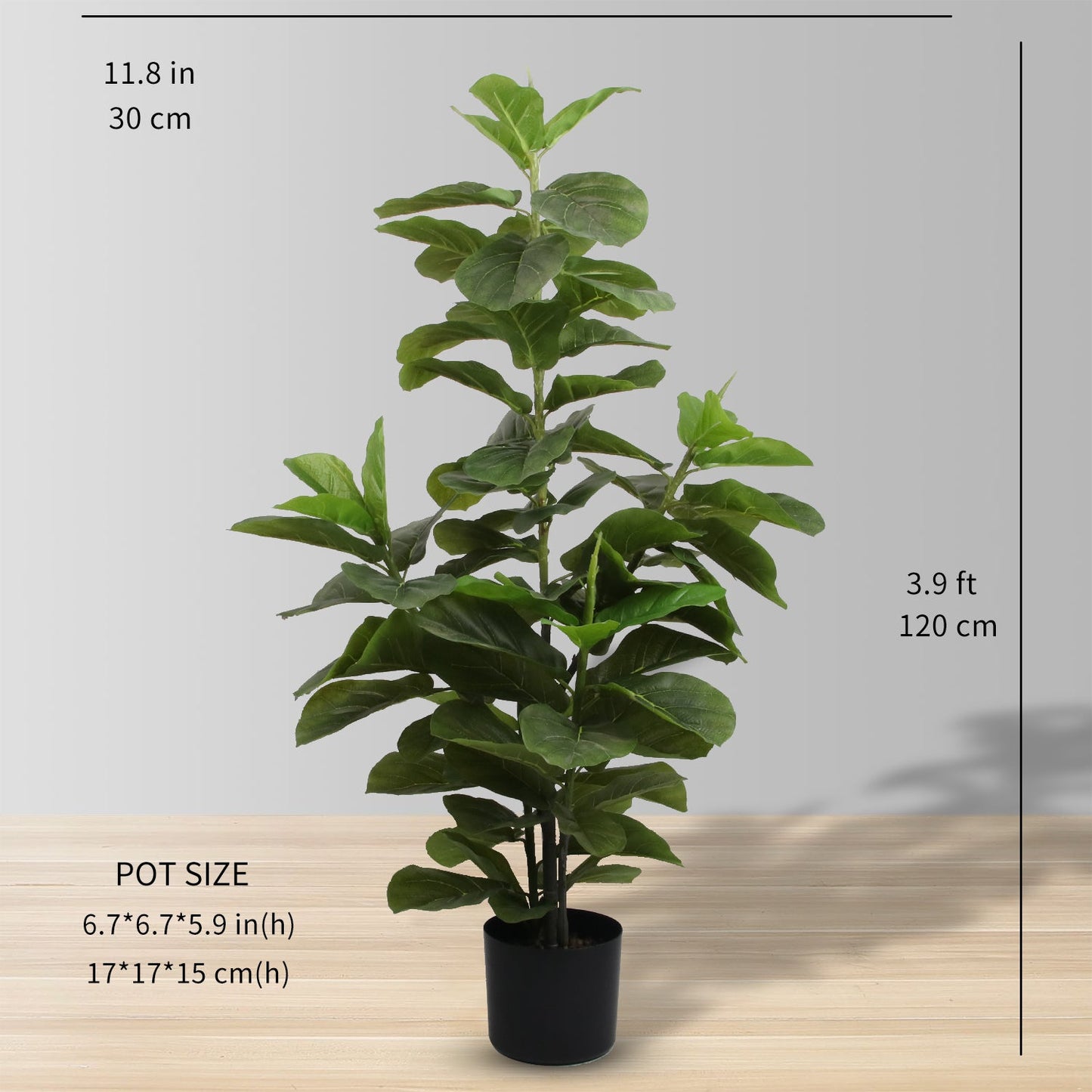 KUNSTGIPS FIDDLE POTTED PLANT 48"