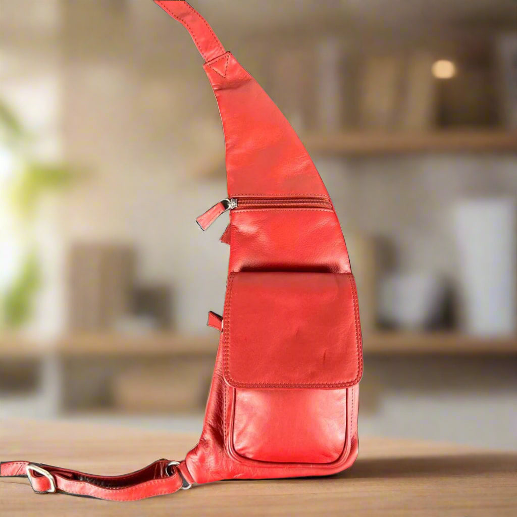 JBG International Leather Sling Body Bag. Premium Crossbody Bag for Modern Urban Carry