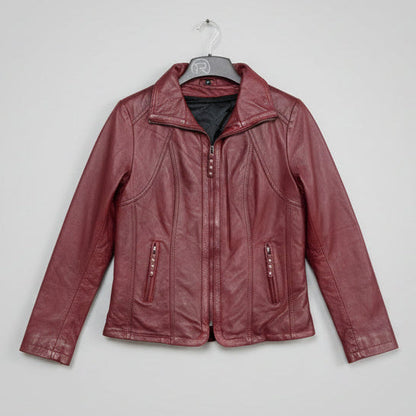 Women's Classic Sheepskin Leather Jacket with Removable Insulation