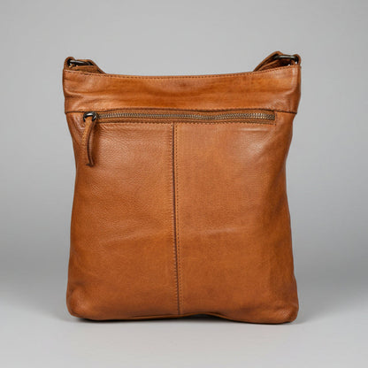 MET Cow Leather Crossbody Bag with Woven Front
