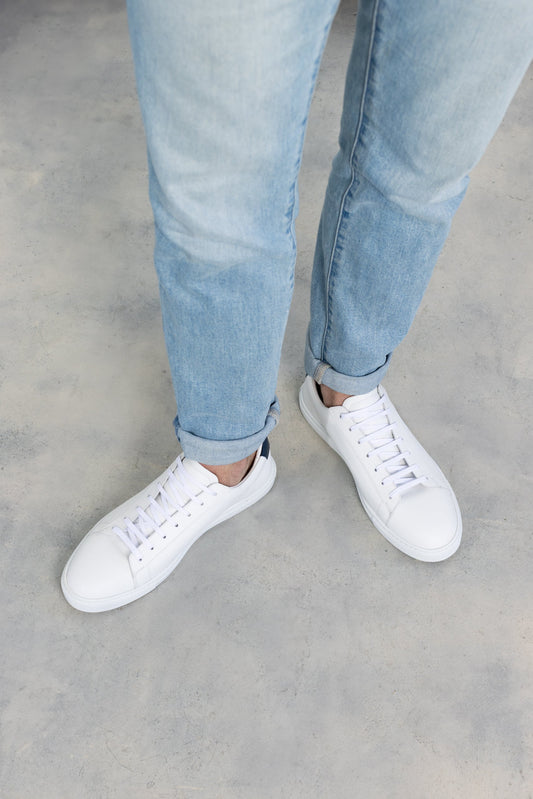 White Calfskin Leather Sneaker – Handmade in Italy