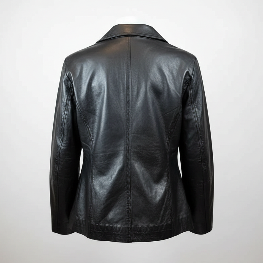 Women's Blazer Stitched Leather Jacket