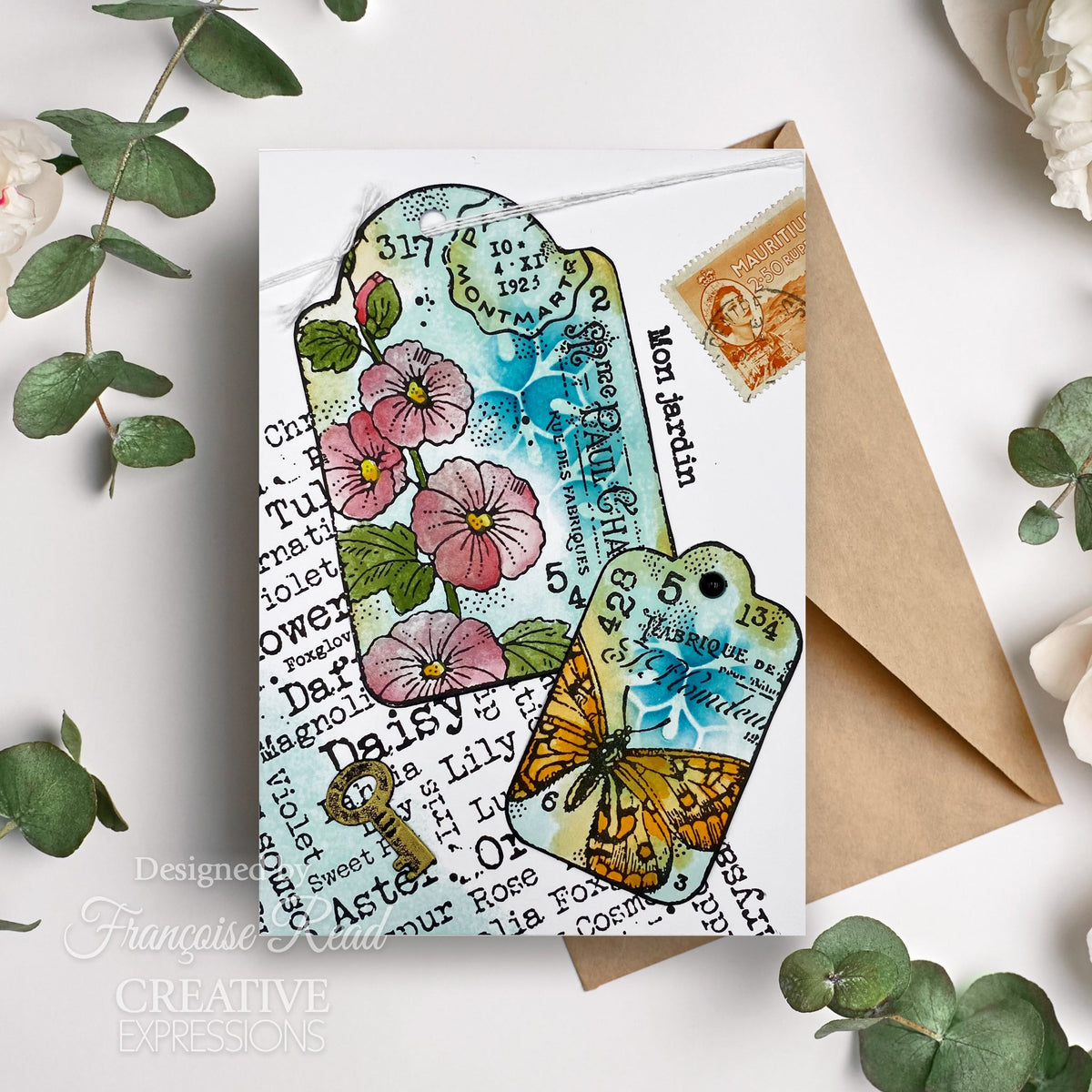 Woodware Clear Singles Flower Names 4 in x 6 in Stamp Set