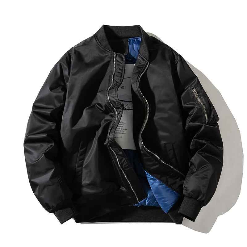 Men's Solid Pilot Bomber Jacket