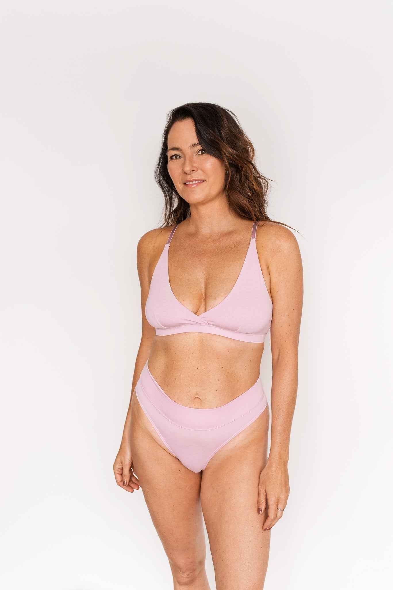 Bralette croisée avec attaches - Orchidée