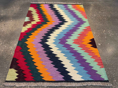 Afghan Maimana Kilim Rug | 3' 6" x 5'