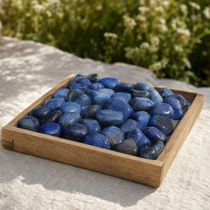 Agate Blue Tumbled Stones (Enhanced)