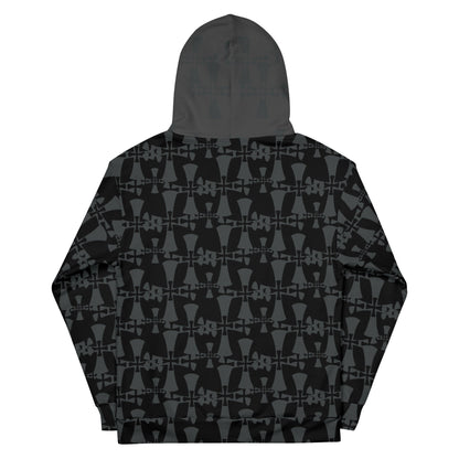 Men's Recycled Premium Black-Gray Hoodie-Allover 3 crusader print