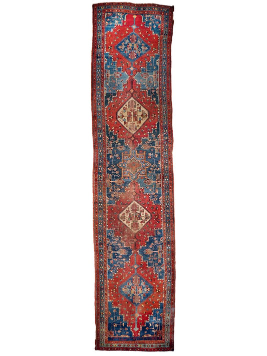 On Hold for Todd - Antique Bidjar Runner Rug | 3' 3" x 14' 1"