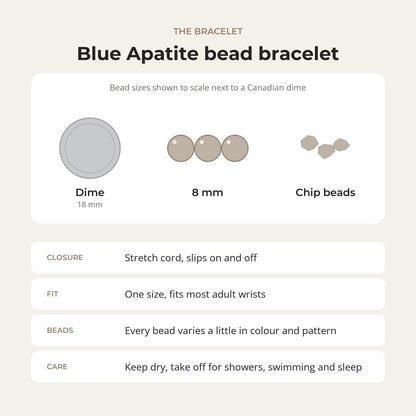Apatite Blue Bead Bracelet