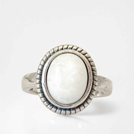MOONSTONE | Bague en argent sterling 925 et pierre de lune