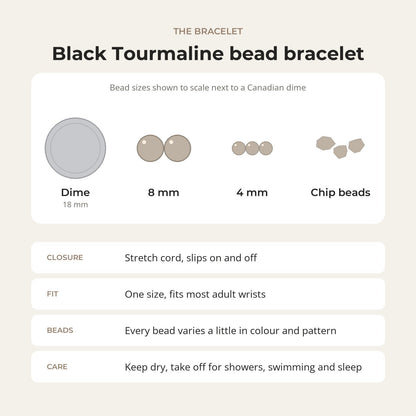 Black Tourmaline Bead Bracelet