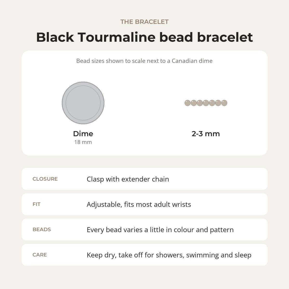 Black Tourmaline Bracelet - 2-3mm