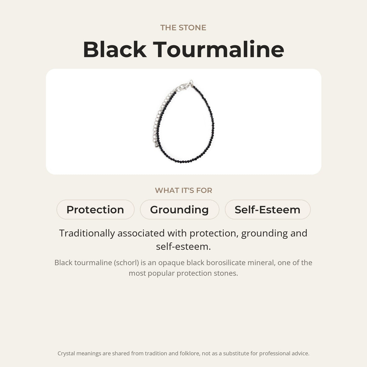 Black Tourmaline Bracelet - 2-3mm