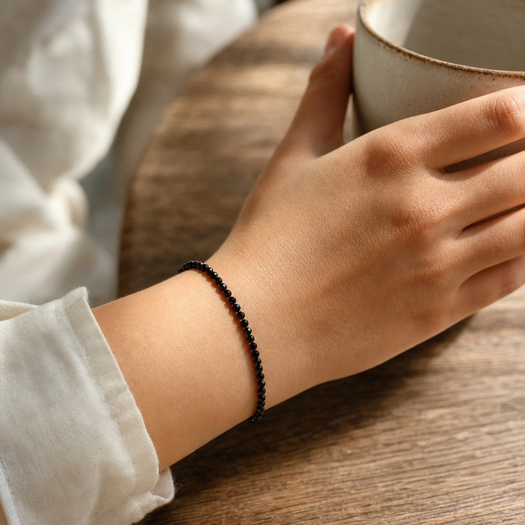 Black Tourmaline Bracelet - 2-3mm