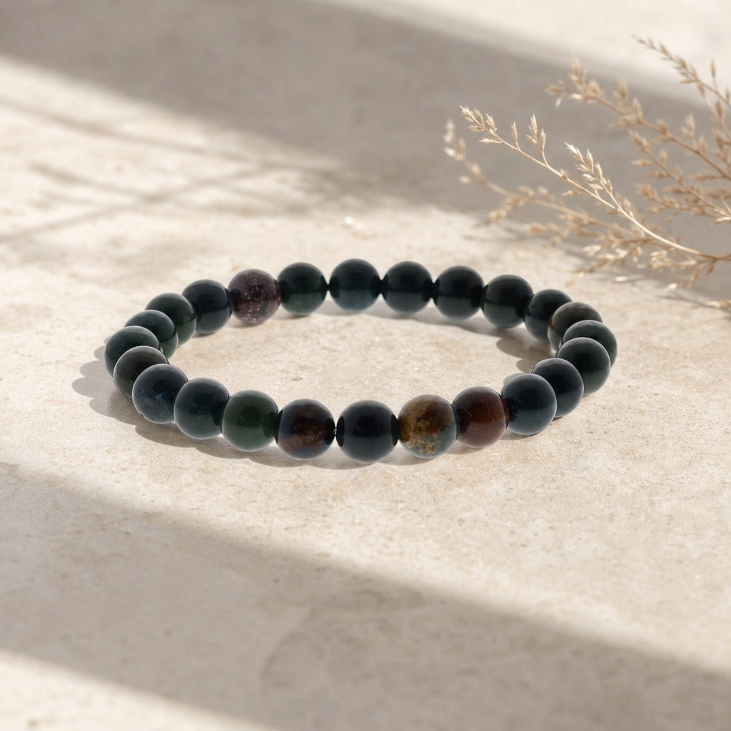 Bloodstone Round Bracelet