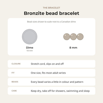 Bronzite Round Bracelet - 8mm