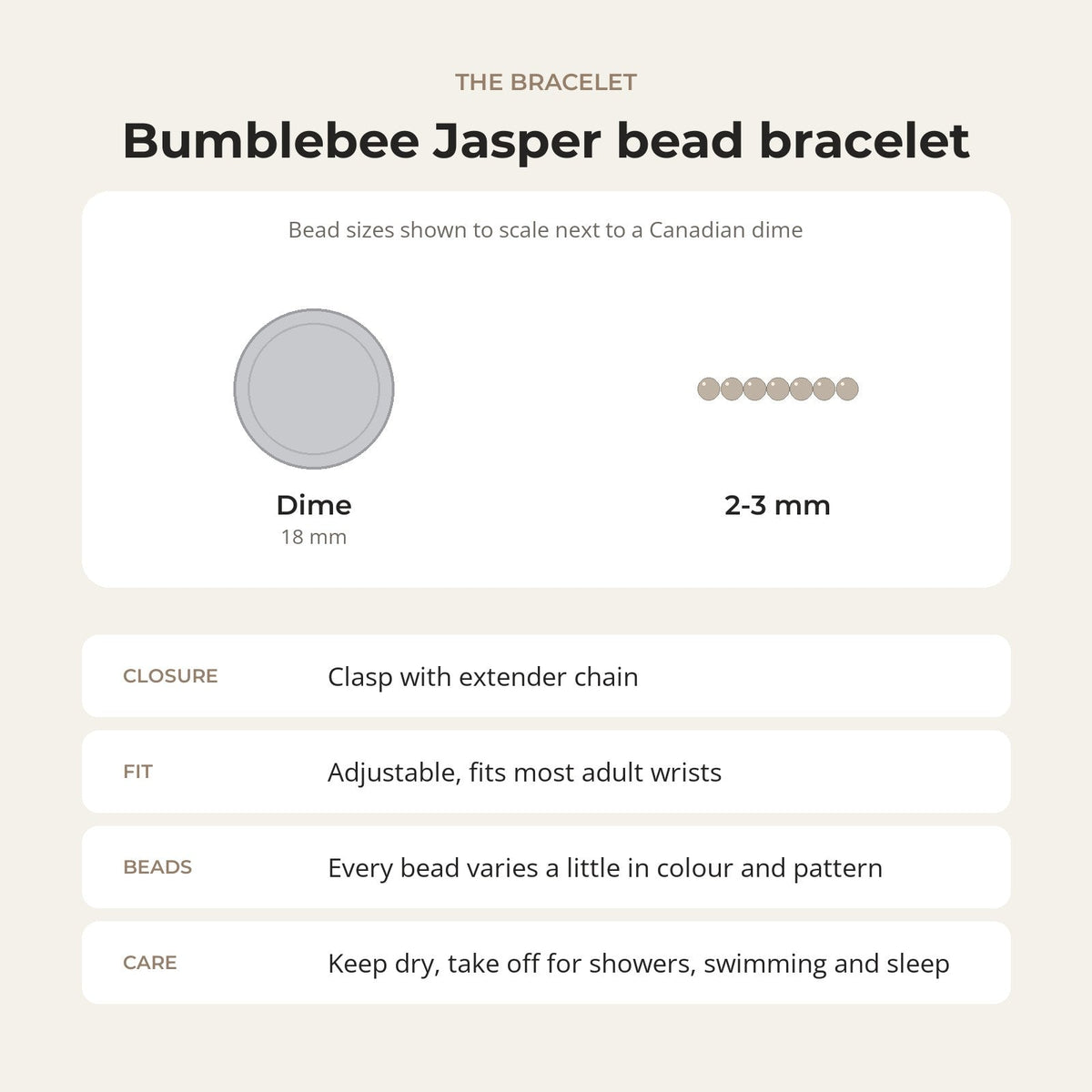 Bumblebee Jasper Bracelet - 2-3mm