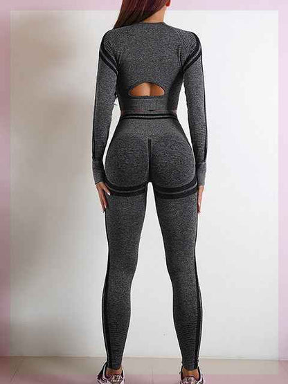 Women’s Seamless Sports Set – Workout Outfit with Booty Yoga Pants