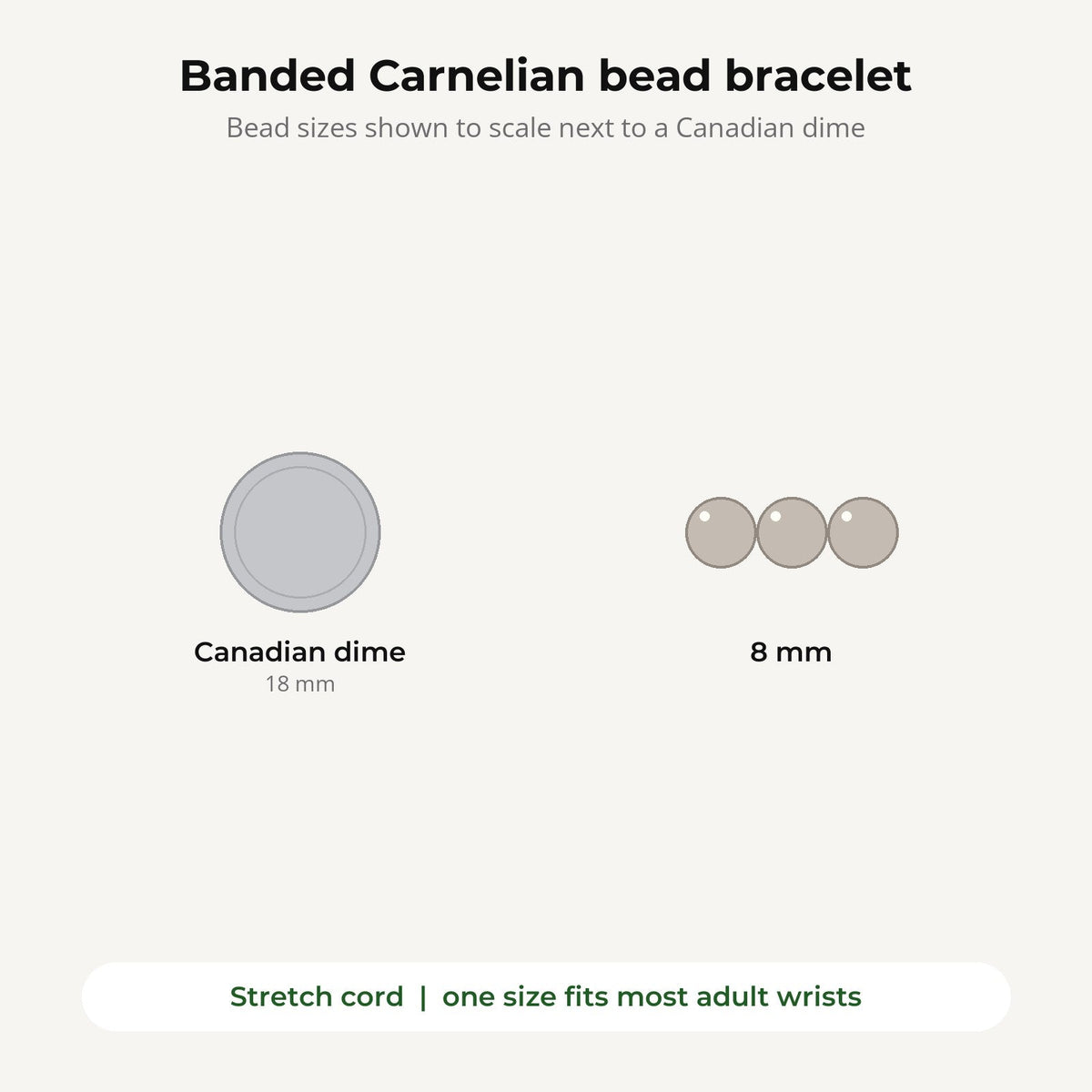 Carnelian Red Banded Round Bracelet - 8mm