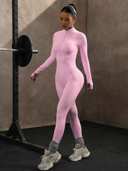 Women’s Long-Sleeve Seamless Yoga Bodysuit – Tight-Fit One-Piece Workout Suit