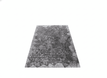 Charcoal Tencel Geometric Rug