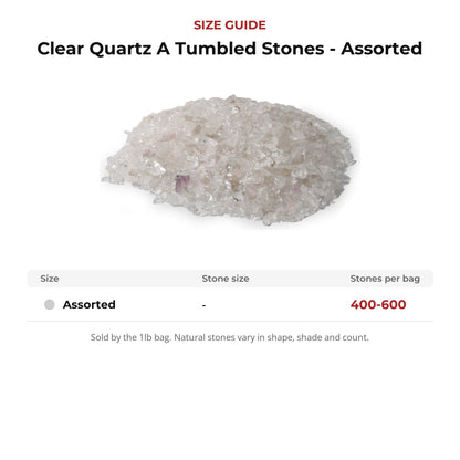 Clear Quartz A Tumbled Stones - Assorted