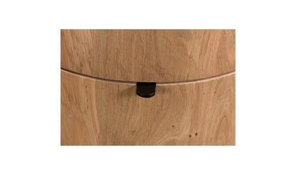 Colin Two-Drawer Nightstand in Natural Wood