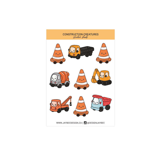 Construction Mini Sticker Sheet