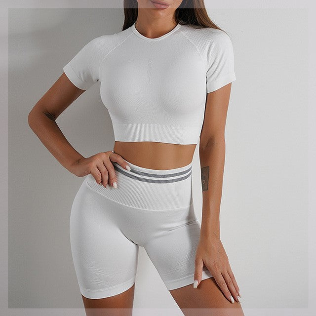 Women’s Seamless Sports Set – Workout Outfit with Booty Yoga Pants