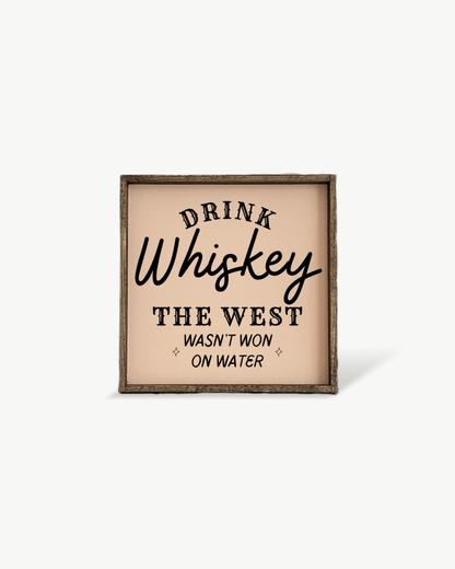 Drink Whiskey Wood Sign - AURABAGS SHOP