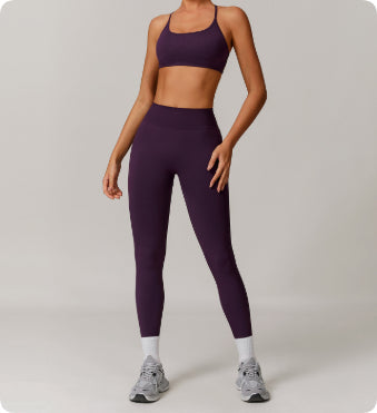 Women’s Seamless Beauty-Back Yoga Set – Quick-Dry Tight Running & Workout Activewear
