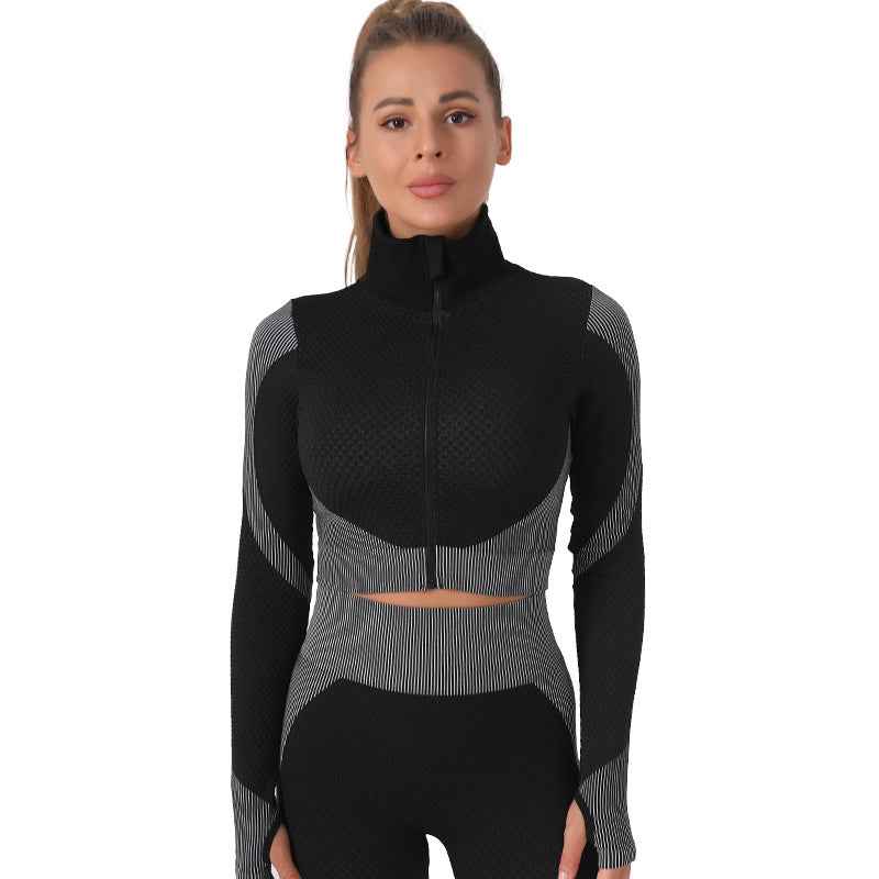 Women’s Three-Piece Yoga Workout Set – Tight-Fit Quick-Dry Exercise Activewear