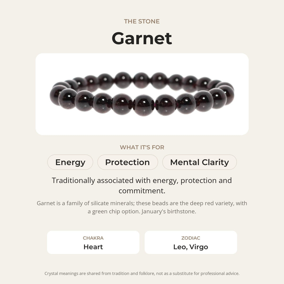 Garnet Bead Bracelet