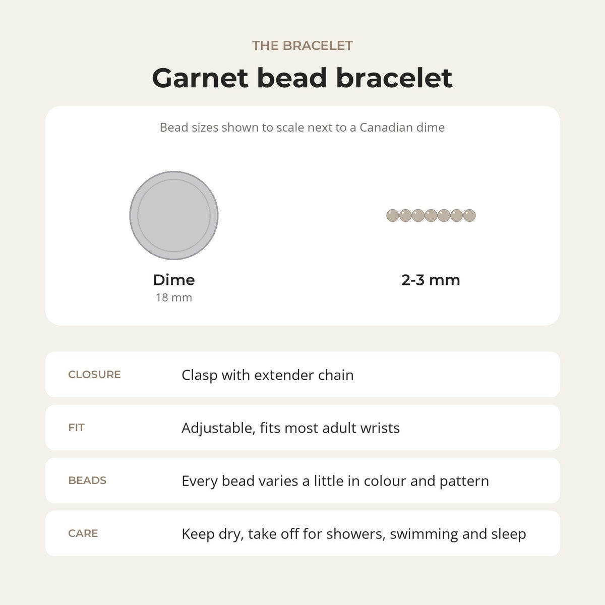 Garnet Bracelet - 2-3mm