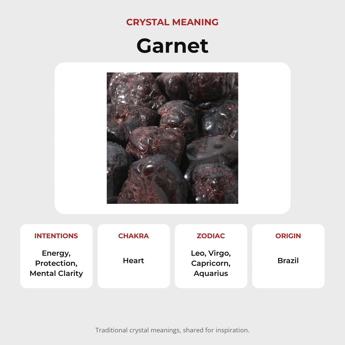 Garnet A Tumbled Stone - Free Form - 1lb