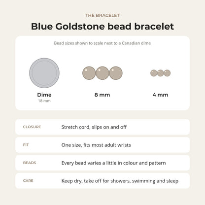 Goldstone Blue Round Bracelet (Synthetic)