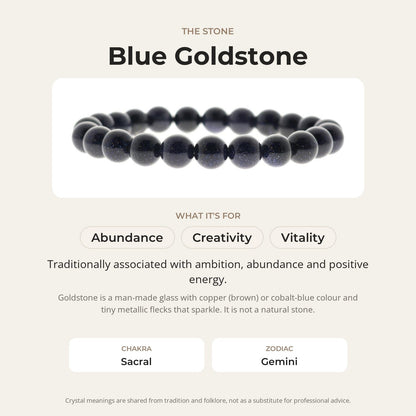 Goldstone Blue Round Bracelet (Synthetic)