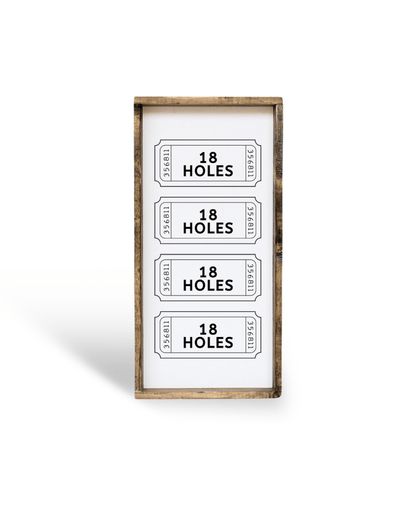 Golf Ticket Stubs Wood Signs - Modern Farmhouse Golf Decor