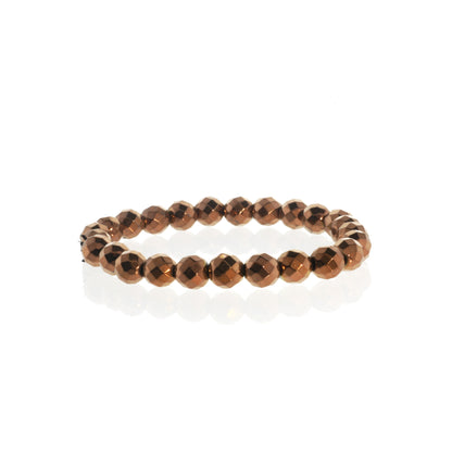 Hematite Faceted Copper Round Bracelet - 8mm