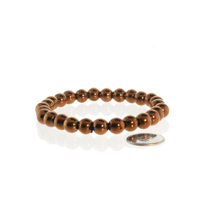 Hematite Round Copper Bracelet - 8mm