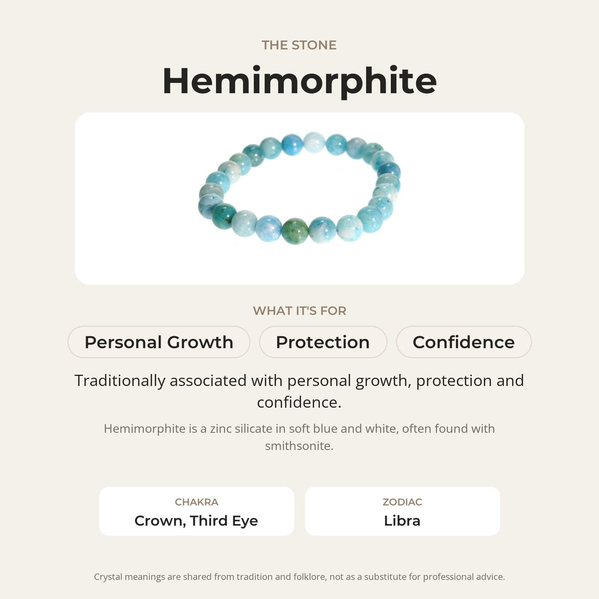Hemimorphite Round Bracelet - 8mm