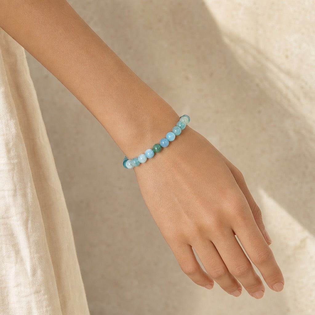 Hemimorphite Round Bracelet - 8mm