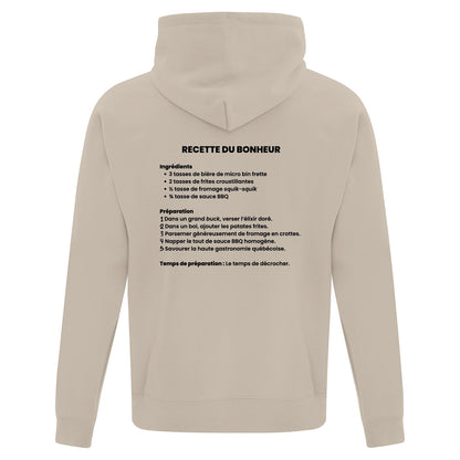 Hoodie "Recette du bonheur" imprimé