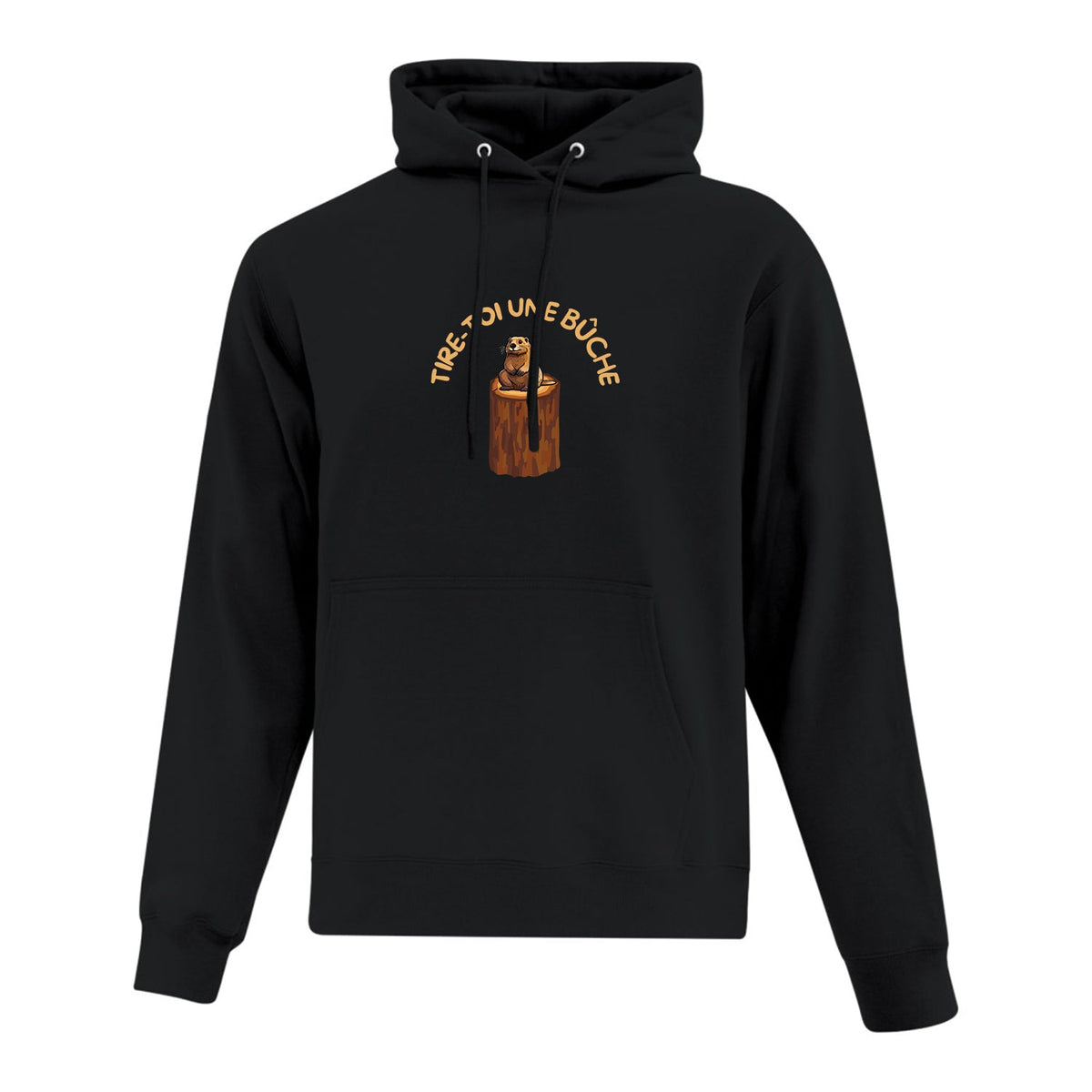 Hoodie "Tire-toi une bûche" imprimé