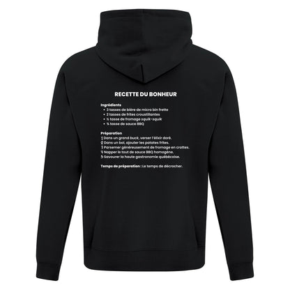 Hoodie "Recette du bonheur" imprimé