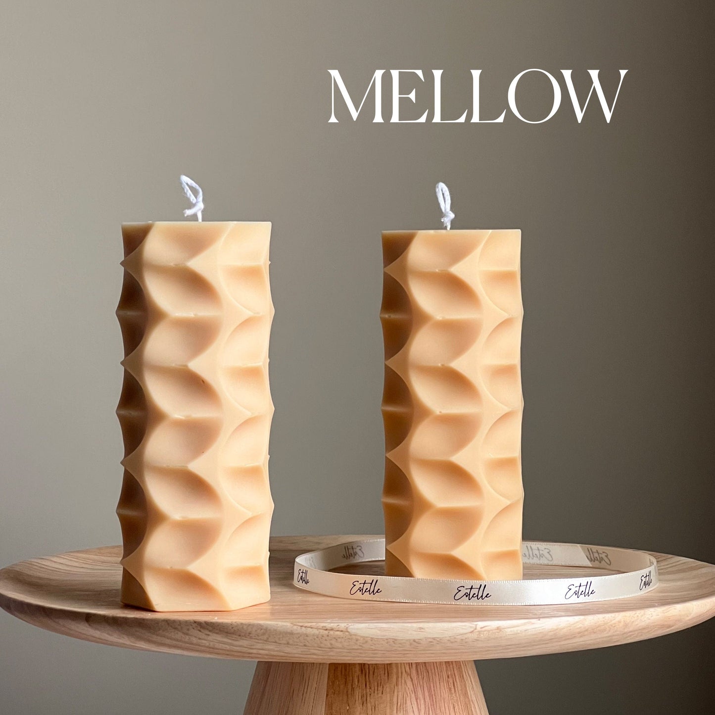 Geometric Soy Pillar Candle: Sculptural Home Decor