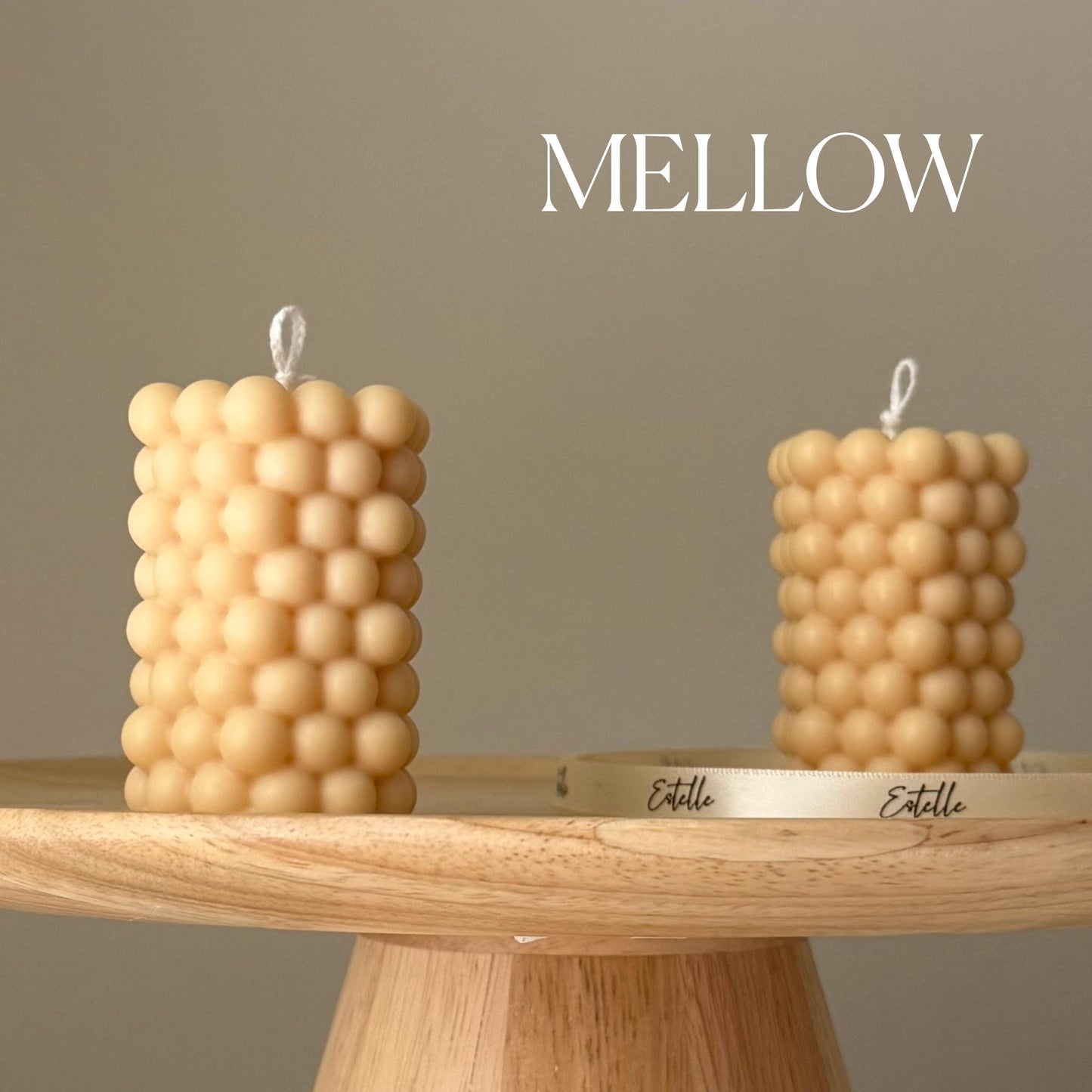 Bubble Soy Pillar Candle: Handmade Home Decor Gift