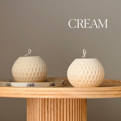 Woven Sphere Candle – Sculptural Textured Design